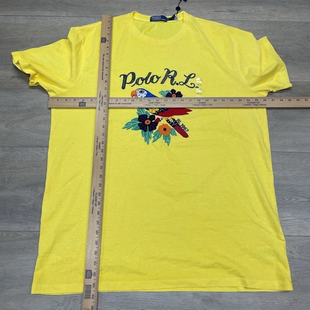 NWT Polo Ralph Lauren Parrot Tropical Yellow T Shirt Men Sz XLT Beach